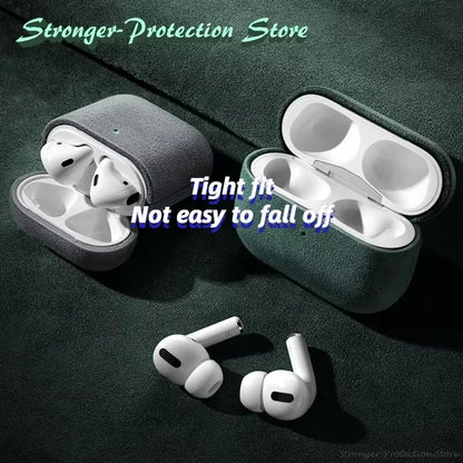 Italian Suede Leather Case for Airpods Pro 2 for Airpods Pro 3 Airpods 4 3 Case Luxury Artificial Leather All Inclusive Case