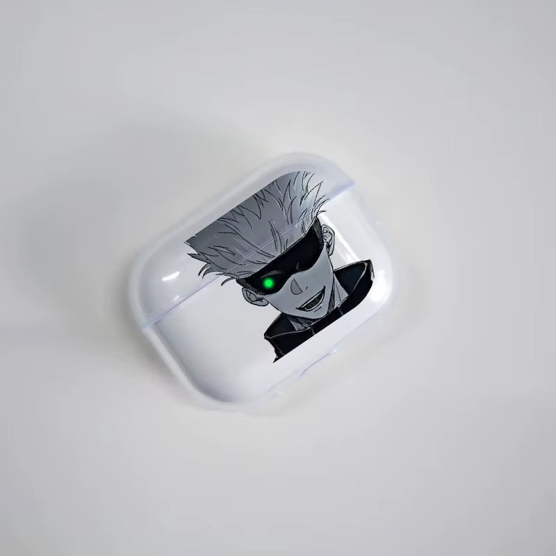 Jujutsu Kaisen Gojo Satoru Earphone Case for Apple Airpods 4 2 3 Pro Transparent Anime Airpods Case