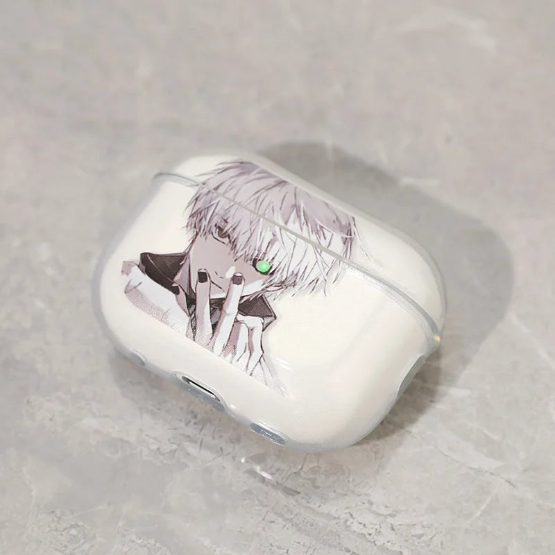 Cartoon Glowing Eyes Kaneki Ken Earphone Case for Airpods 1 2 4 Pro 3 2Nd Gen Pro2 Ulquiorra Cifer Jojo Protective Cases