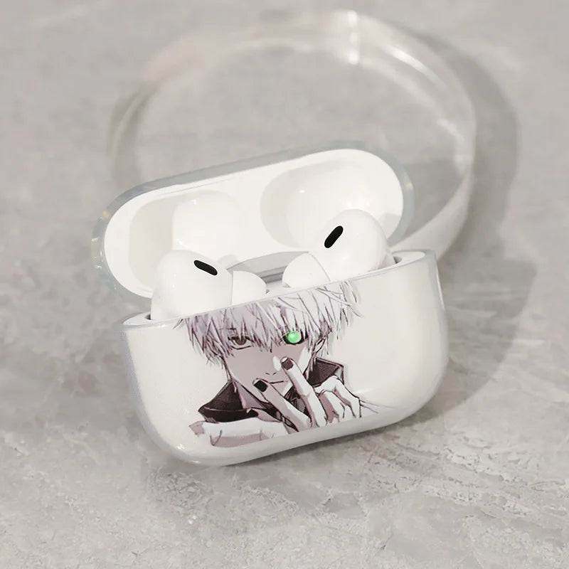 Cartoon Glowing Eyes Kaneki Ken Earphone Case for Airpods 1 2 4 Pro 3 2Nd Gen Pro2 Ulquiorra Cifer Jojo Protective Cases