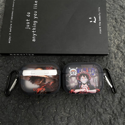 Anime  Luffy Zoro Toy Earphone Case for Airpods 1 2 3 Pro Pro2 4 Pro3 Shanks Bluetooth Headset Pendant Cover