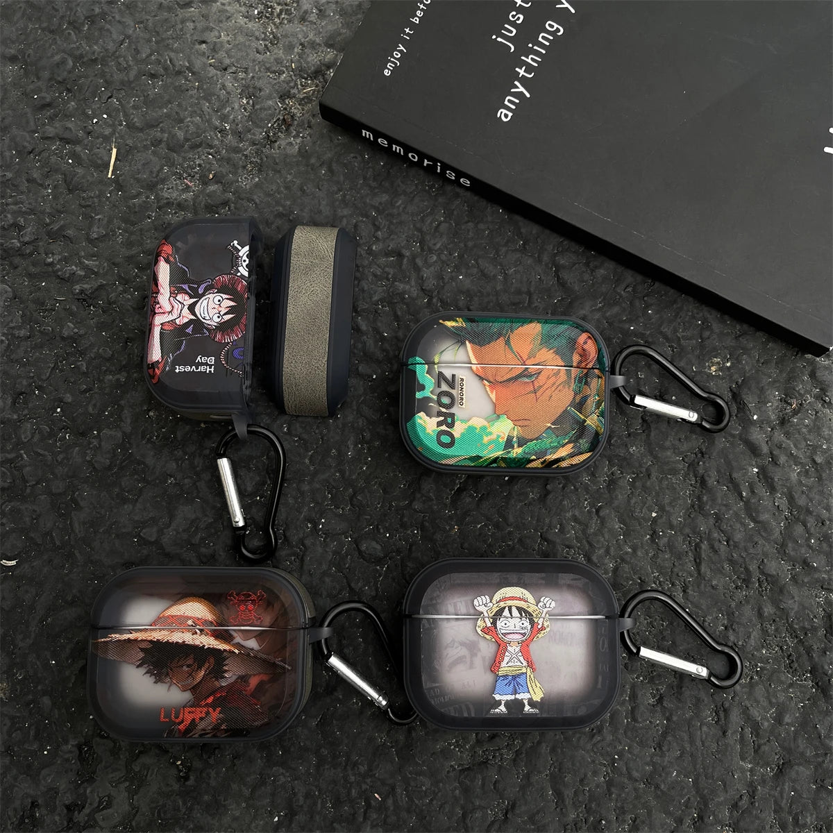 Anime  Luffy Zoro Toy Earphone Case for Airpods 1 2 3 Pro Pro2 4 Pro3 Shanks Bluetooth Headset Pendant Cover