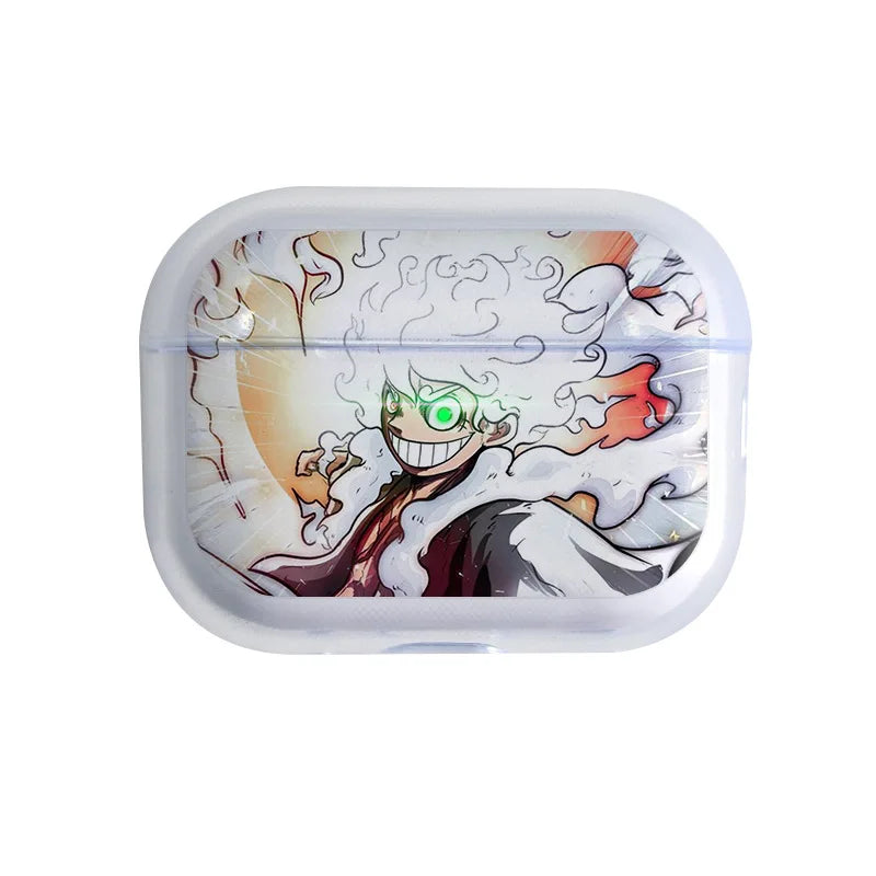 Luffy Gear 5 Glowing Eyes  Earphone Phone Case for Apple Airpods 1 2 3 Pro 4 Pro2 2Nd Cartoon Headset Headphone Cover