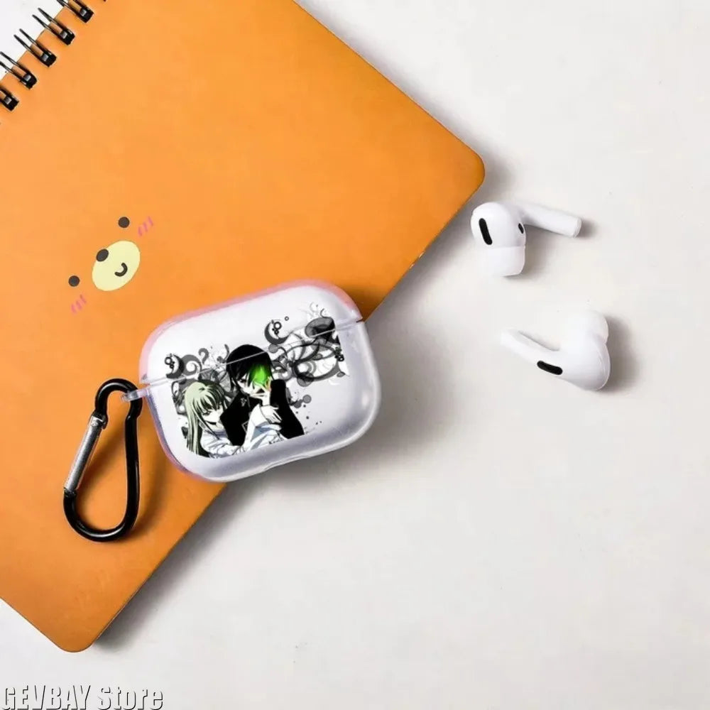 Anime Lelouch Rebellion Case TPU Case for Airpods 4 Pro 1 2 3 Clear Transparent Bluetooth Earphone Case