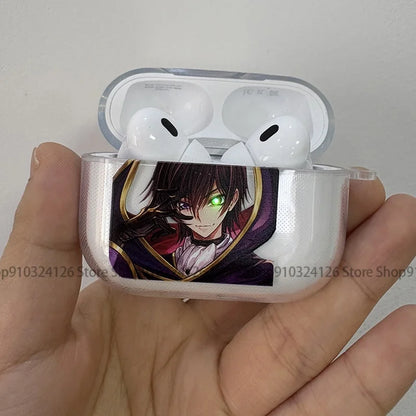 Cool Code Geass Lelouch Japan Anime Case Soft Silicone TPU Case for Airpods4 Pro 1 2 3 Clear Transparent Bluetooth Earphone Case
