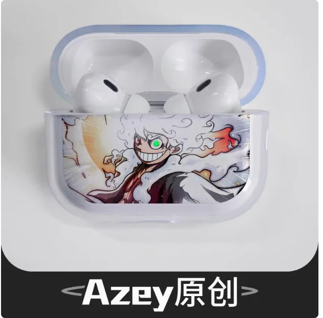 Luffy Gear 5 Glowing Eyes  Earphone Phone Case for Apple Airpods 1 2 3 Pro 4 Pro2 2Nd Cartoon Headset Headphone Cover