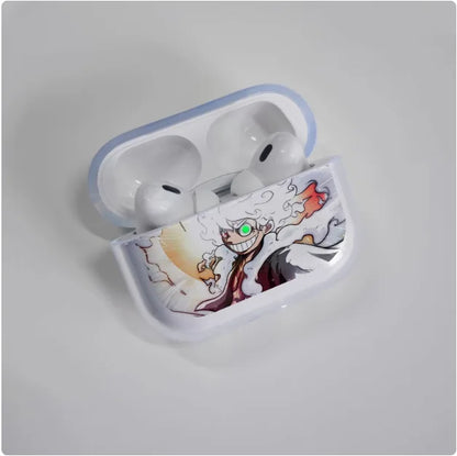 Luffy Gear 5 Glowing Eyes  Earphone Phone Case for Apple Airpods 1 2 3 Pro 4 Pro2 2Nd Cartoon Headset Headphone Cover