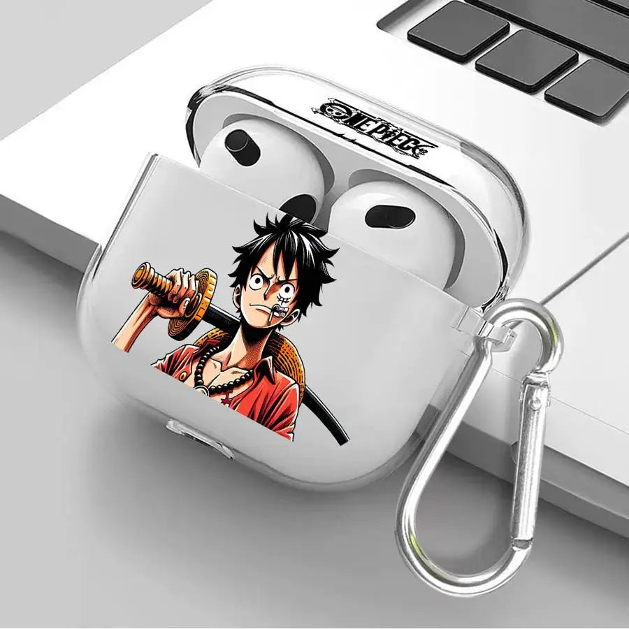 Clear Earphone Cases Cover Case for Airpods Pro3 3 1 4 2 Pro Pro2 Anime One P-Piece Luffy