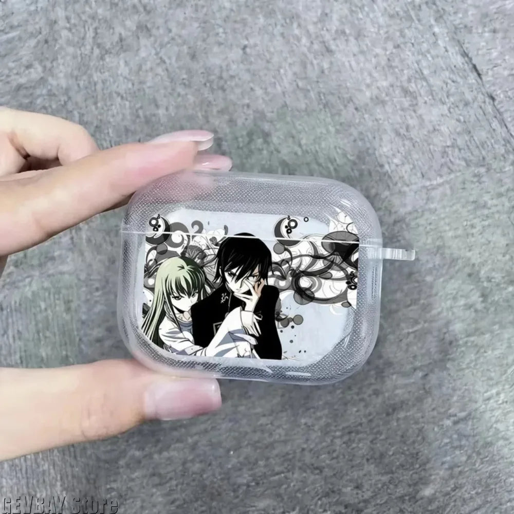 Anime Lelouch Rebellion Case TPU Case for Airpods 4 Pro 1 2 3 Clear Transparent Bluetooth Earphone Case