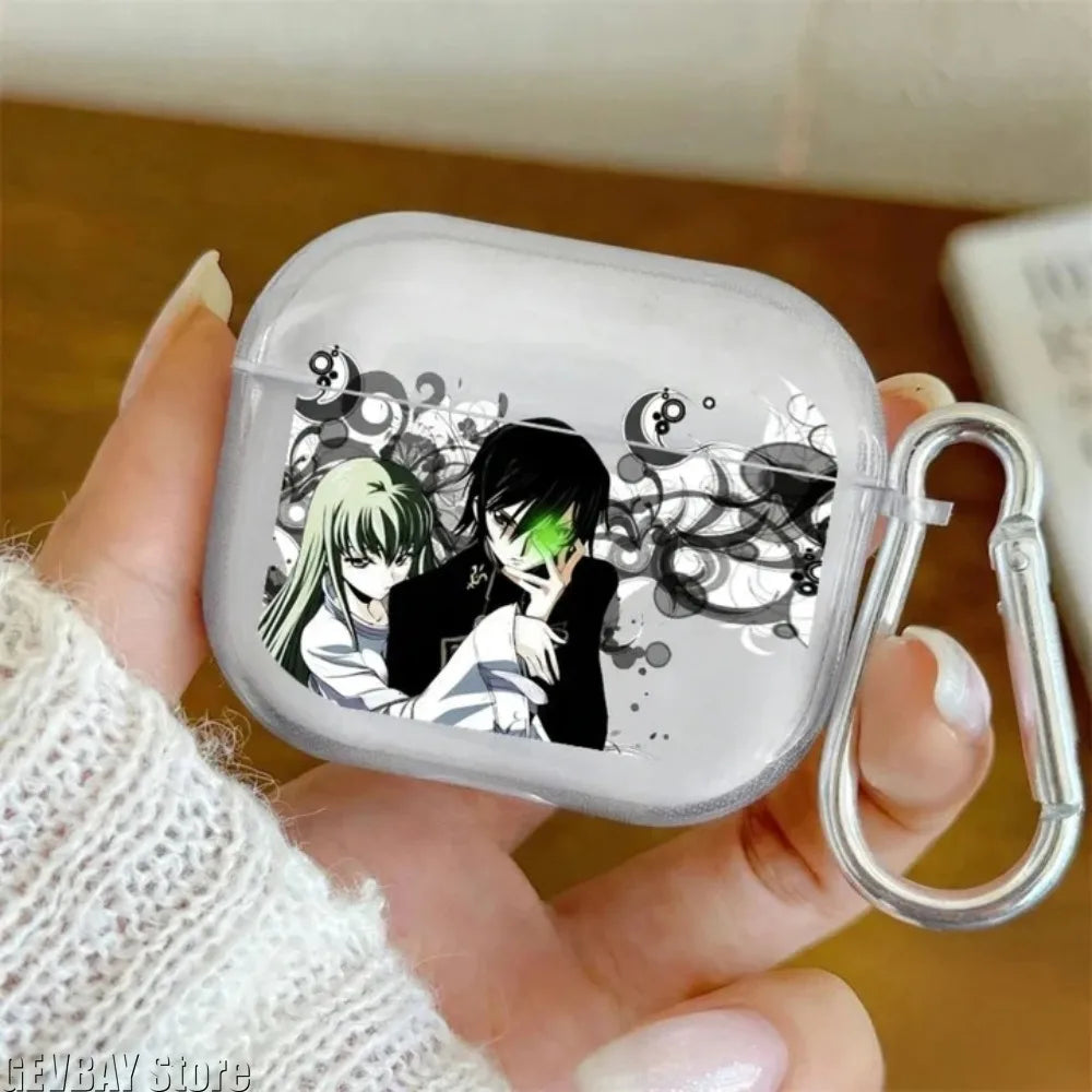 Anime Lelouch Rebellion Case TPU Case for Airpods 4 Pro 1 2 3 Clear Transparent Bluetooth Earphone Case