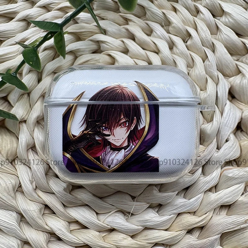 Cool Code Geass Lelouch Japan Anime Case Soft Silicone TPU Case for Airpods4 Pro 1 2 3 Clear Transparent Bluetooth Earphone Case