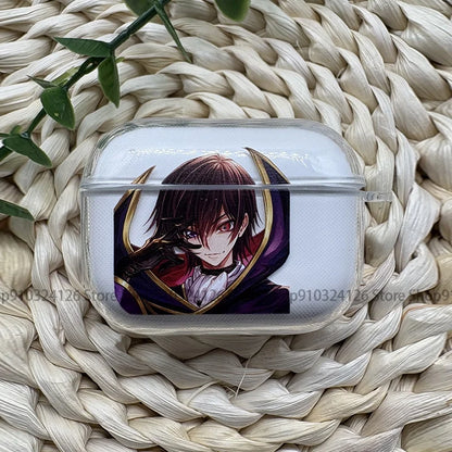Cool Code Geass Lelouch Japan Anime Case Soft Silicone TPU Case for Airpods4 Pro 1 2 3 Clear Transparent Bluetooth Earphone Case