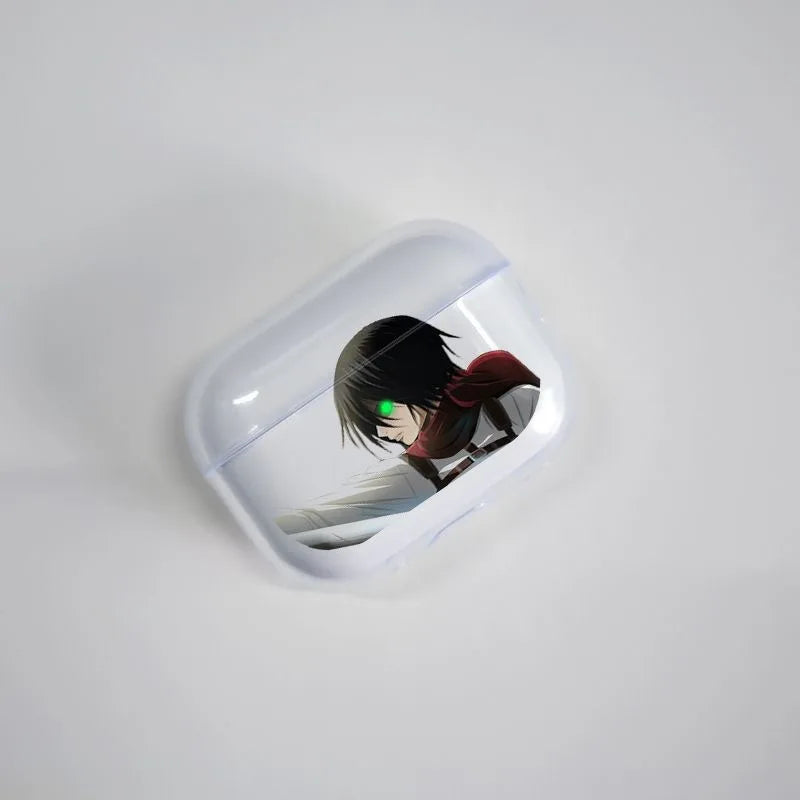 A-Attack on T-Titan M-Mikasa A-Ackerman-Ma Airpods Case for Airpods 4 Pro 1 2 3 Clear Transparent Bluetooth Earphone Case