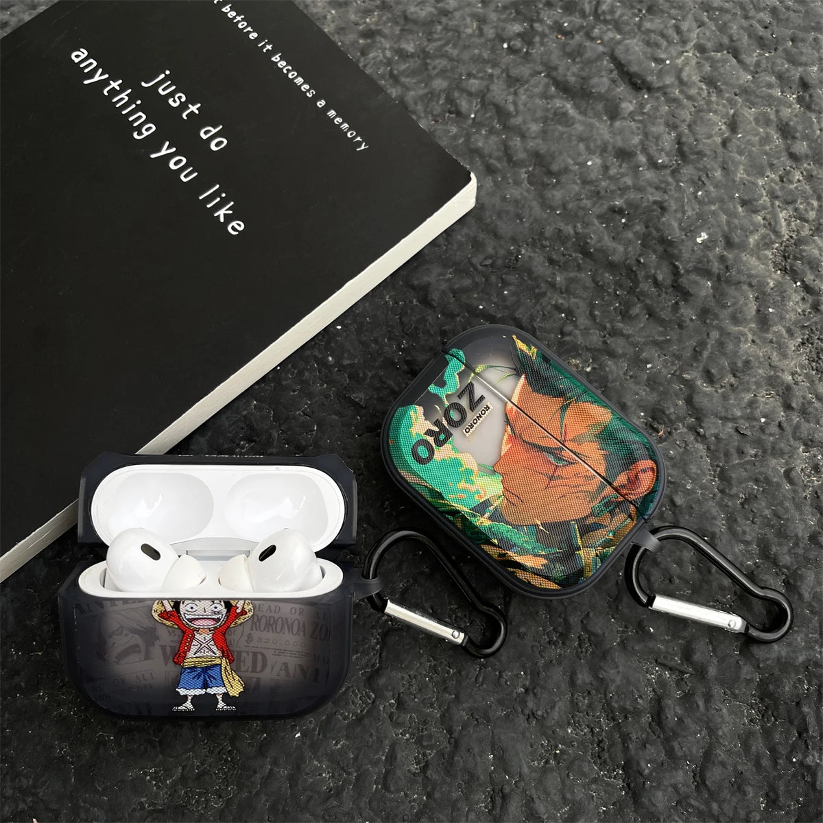 Anime  Luffy Zoro Toy Earphone Case for Airpods 1 2 3 Pro Pro2 4 Pro3 Shanks Bluetooth Headset Pendant Cover