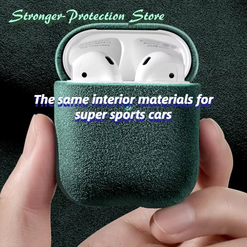 Italian Suede Leather Case for Airpods Pro 2 for Airpods Pro 3 Airpods 4 3 Case Luxury Artificial Leather All Inclusive Case