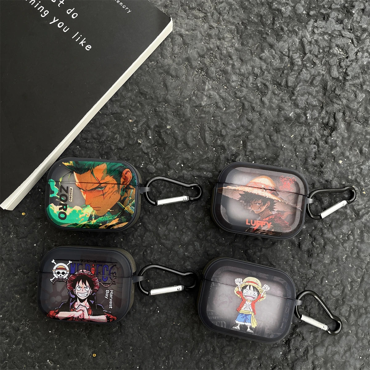 Anime  Luffy Zoro Toy Earphone Case for Airpods 1 2 3 Pro Pro2 4 Pro3 Shanks Bluetooth Headset Pendant Cover