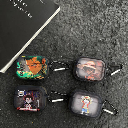 Anime  Luffy Zoro Toy Earphone Case for Airpods 1 2 3 Pro Pro2 4 Pro3 Shanks Bluetooth Headset Pendant Cover