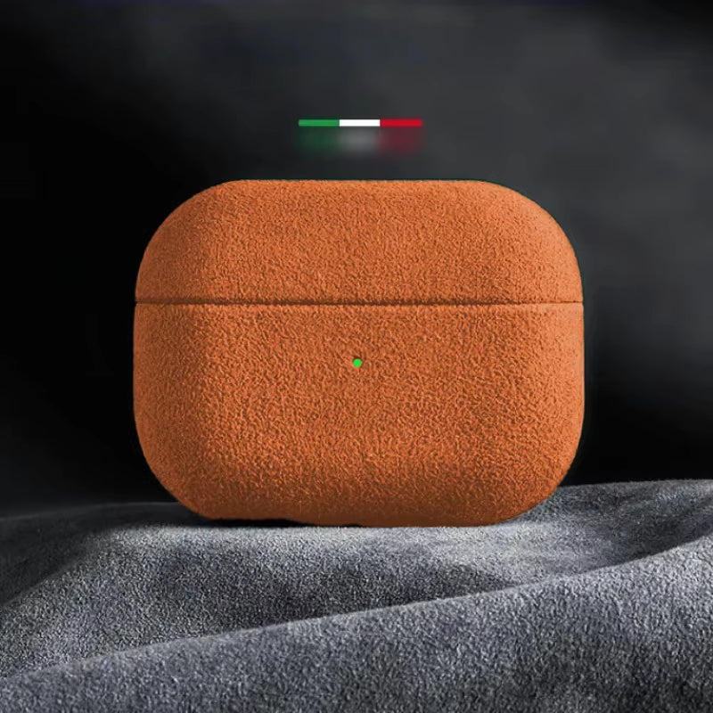 Italian Suede Leather Case for Airpods Pro 2 for Airpods Pro 3 Airpods 4 3 Case Luxury Artificial Leather All Inclusive Case