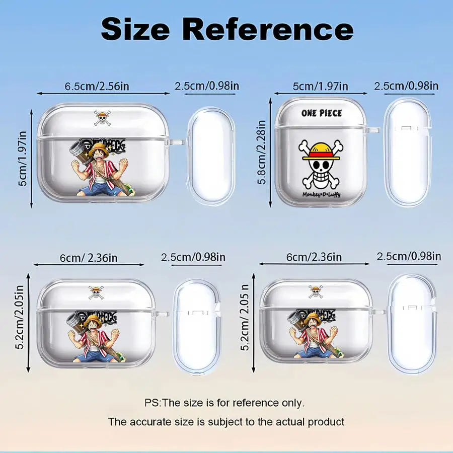 Case for Airpods Pro2 Pro3 2 4 Pro 1 3 Clear Earphone Cases Cover Anime Ones Pieces Luffy