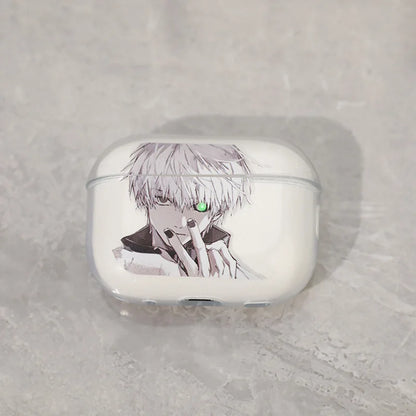 Cartoon Glowing Eyes Kaneki Ken Earphone Case for Airpods 1 2 4 Pro 3 2Nd Gen Pro2 Ulquiorra Cifer Jojo Protective Cases